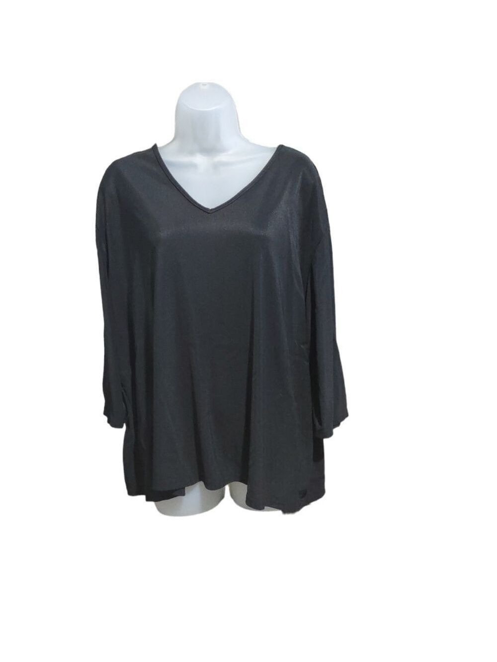 Briggs New York Black Knit Top Plus Size 3X 3/4 Sleeve